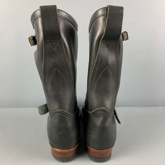 RRL by RALPH LAUREN Black Leather Biker Boots - Picture 5 of 9